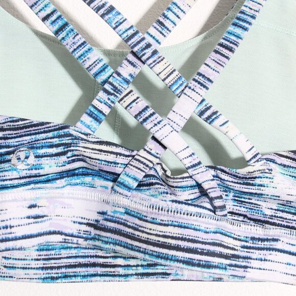Lululemon Energy Bra Blurry Belle Multi Strappy Criss Cross Luxtreme Size 6 - Picture 8 of 12